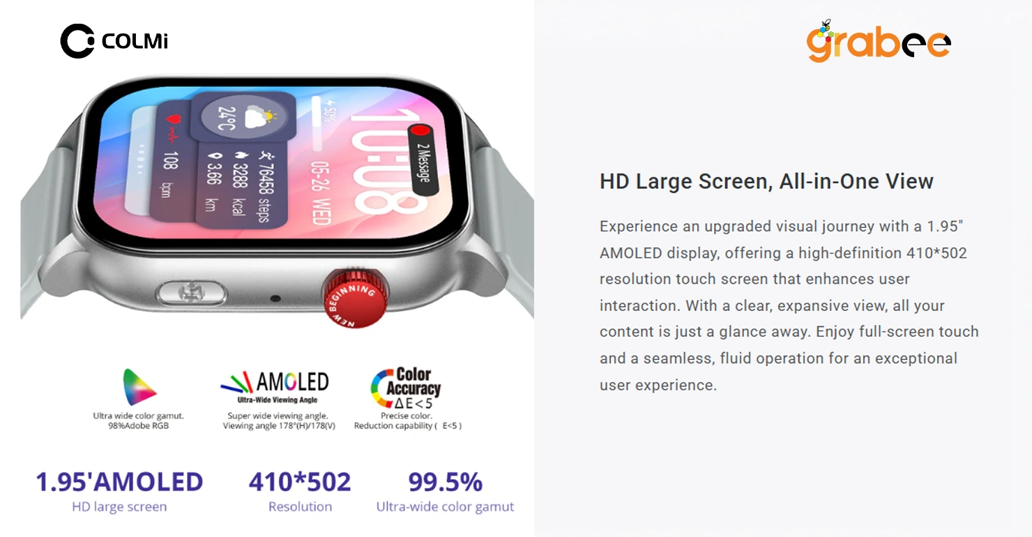COLMI P78 Smart Watch Display Features