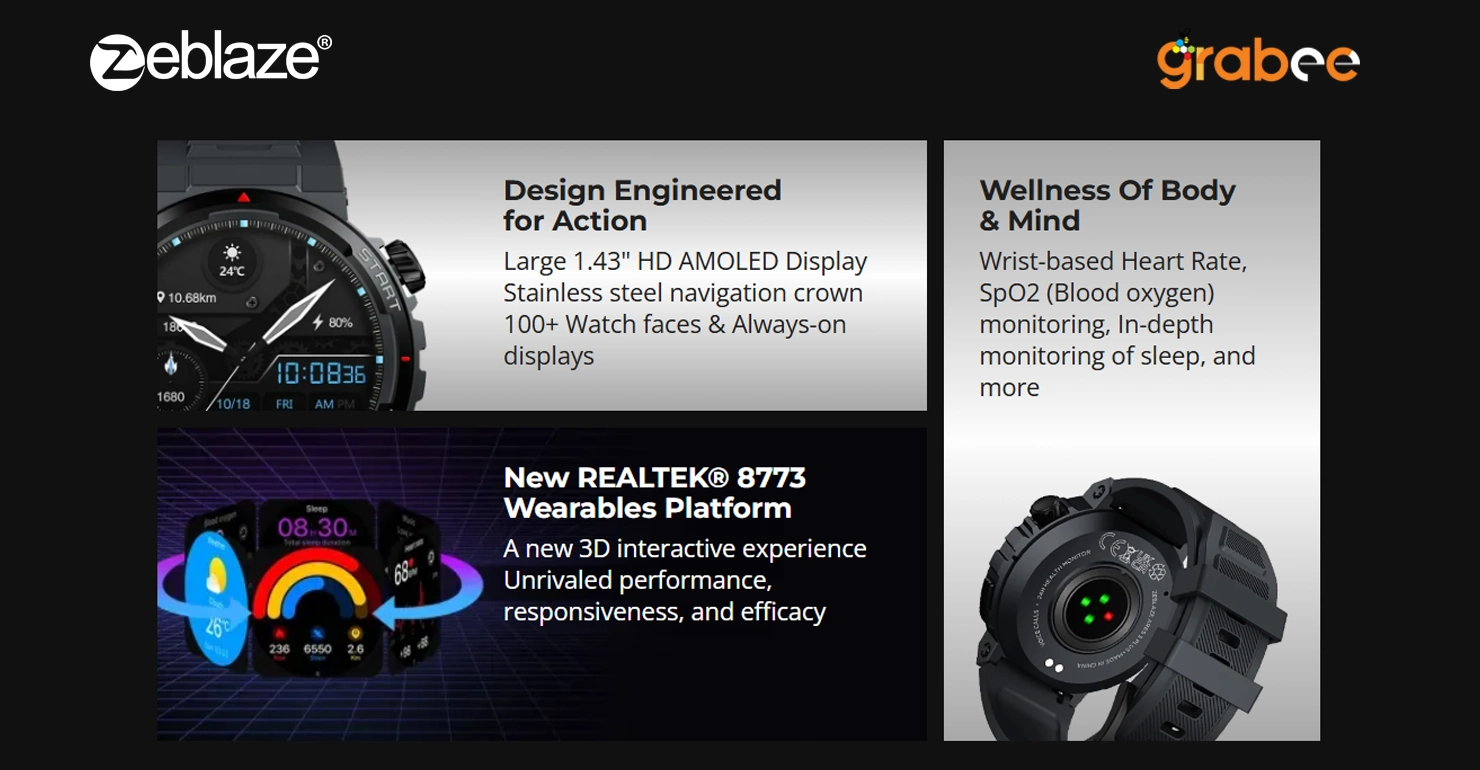 Zeblaze Ares 3 Plus BT Calling Smartwatch