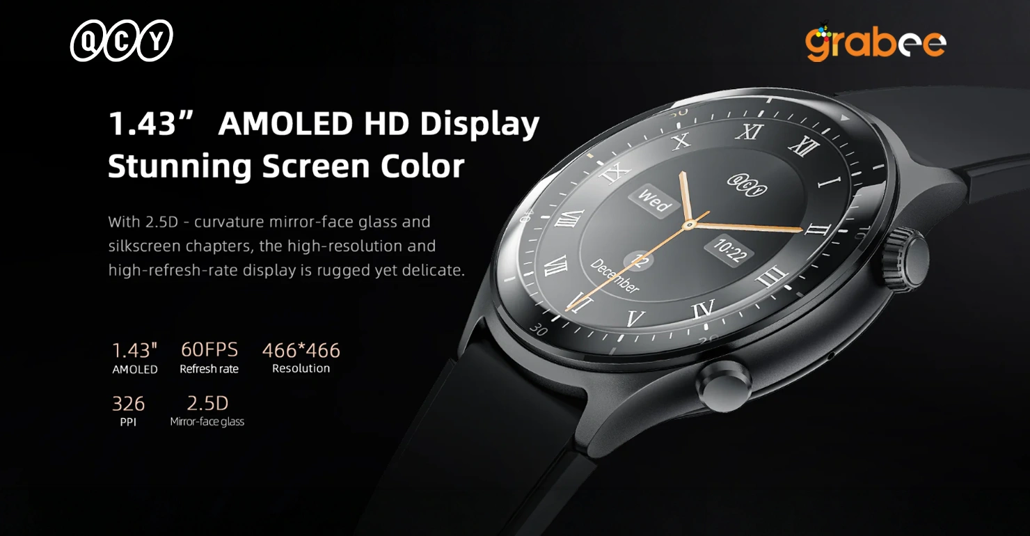 QCY Active GT BT Calling Smart Watch Display Features