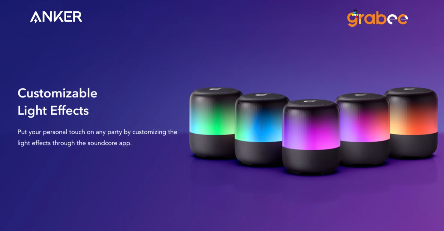 Anker Soundcore Glow Mini Portable Speaker Light Effects