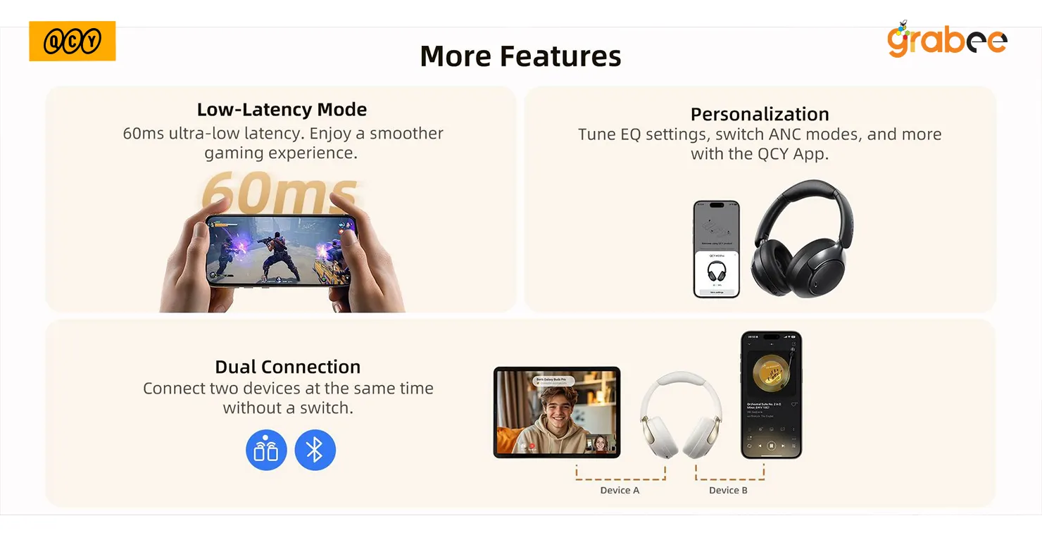 QCY H3 Pro Wireless Headphone With ANC