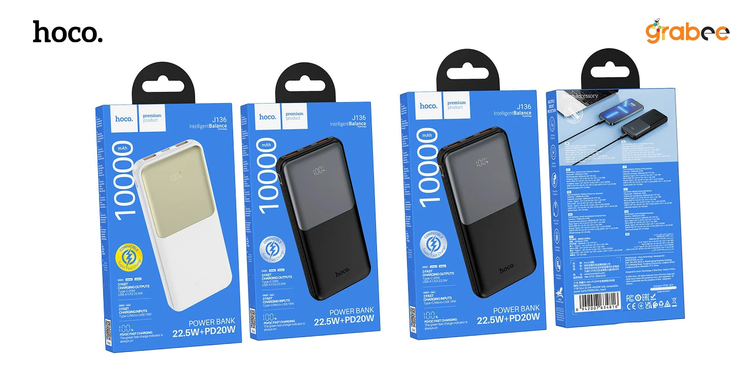 HOCO J136 22.5W Fast Charge Power Bank 10000mAh