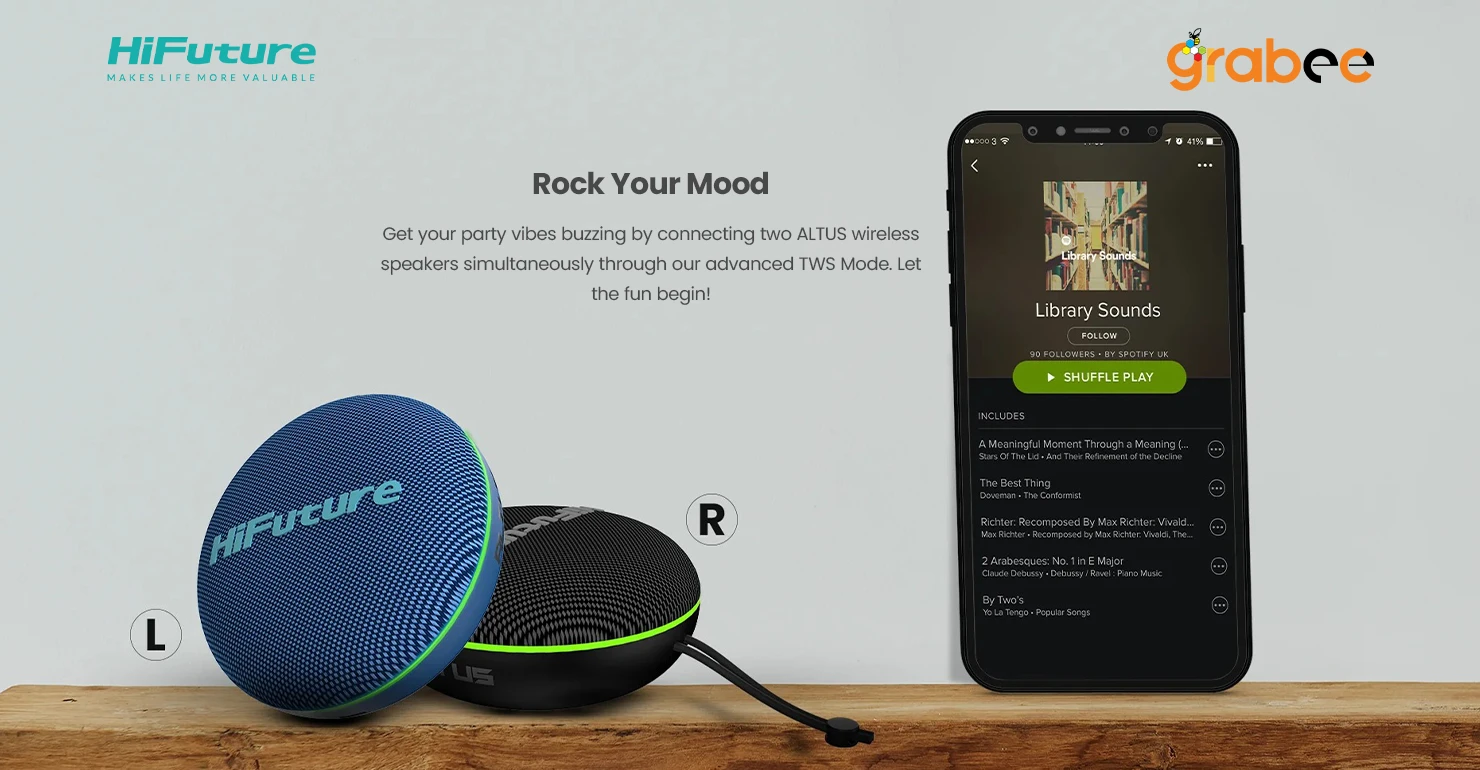 HiFuture ALTUS Portable Bluetooth Speaker Color black blue